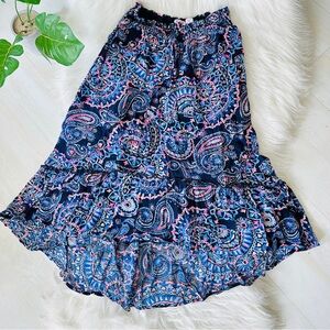 5x $25 Justice Paisley Lined High Low Elastic Waist Maxi Skirt, 12